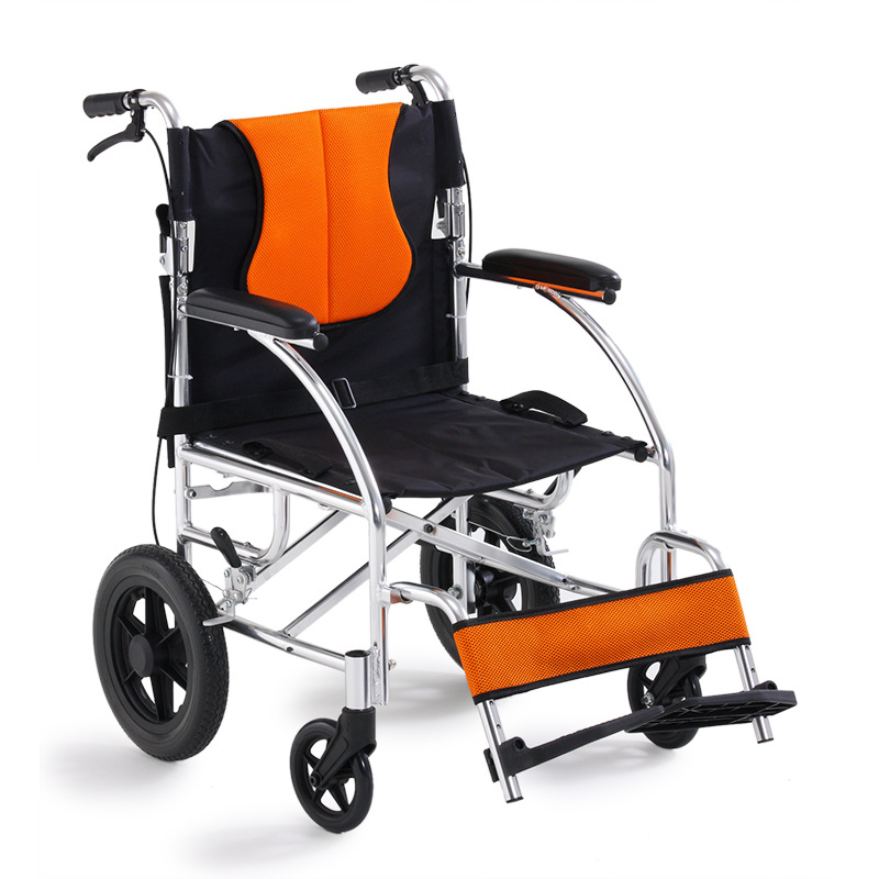 铝合金轮椅 12轮子实心免充气轮胎   可折叠
