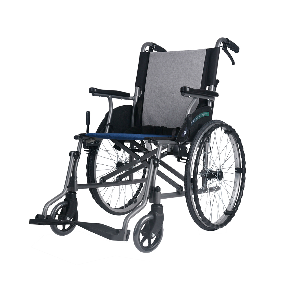 互邦手动轮椅HBL33铝合金轮椅轻便折叠大轮子厂家批发低价直销