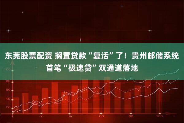 东莞股票配资 搁置贷款“复活”了！贵州邮储系统首笔“极速贷”双通道落地