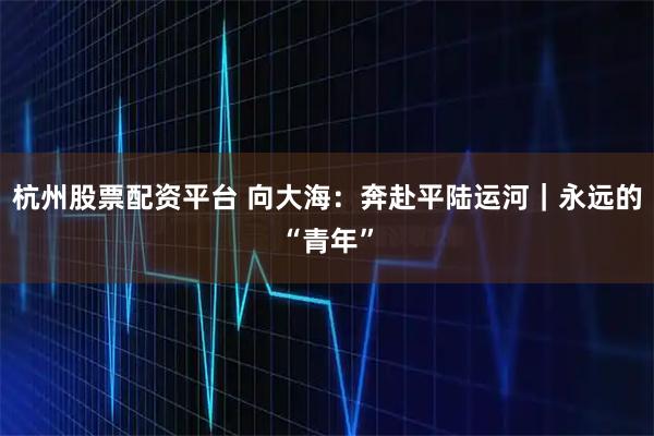 杭州股票配资平台 向大海：奔赴平陆运河｜永远的“青年”